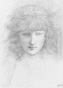 Head Of A Young Girl by Sir Edward Coley Burne-Jones