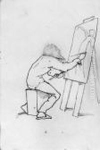 An Album Containing Eighty 
Drawings, Including Caricatures Of Theartist, William Morris And Val 
Prinsep, Humorous Drawings Of Devilsand A 'wallypug', And Sketches Of 
Figures, Heads, Birds, Horses, Acat, Flowers, Drapery, Armour, 
Head-dresses, Wing