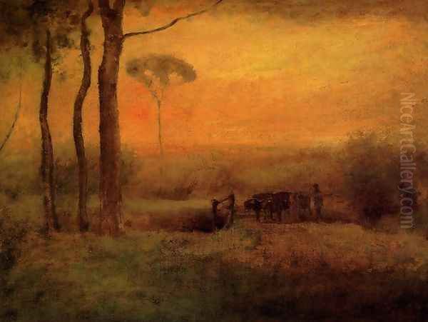Pastoral Landscape At Sunset - view 1