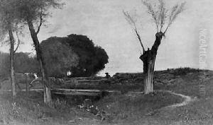 Evening At Medfield Massachusetts by George Inness