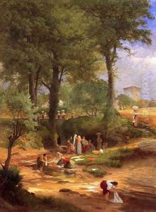 Washing Day near Perugia (or Italian Washerwomen) by George Inness