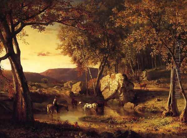 Summer Days Cattle Drinking Late Summer Early Autumn - view 1