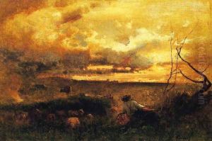 Golden Sunset by George Inness