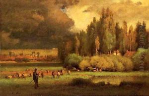 Shepherd in a Landscape by George Inness