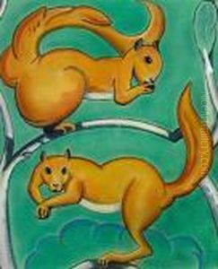 Red Squirrels by Simon Albert Bussy