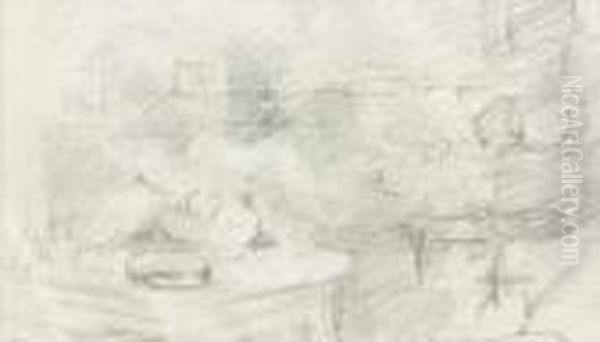 Sketch Of Kitchen Table At Kilmurry - view 1