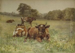 Cattle Grazing In A Meadow, Kilmurry by Mildred Anne Butler