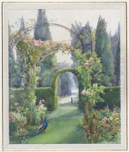 A Rose Garden, Possibly At Kilmurry House by Mildred Anne Butler