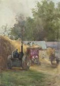 Threshing The Corn At Kilmurry, Co. Kilkenny