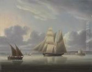 A Calm In The Mediterranean Thought To Be Off Lisbon by James E. Buttersworth