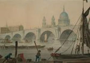 Blackfriars Bridge With St Paul's Cathedral Beyond by James E. Buttersworth