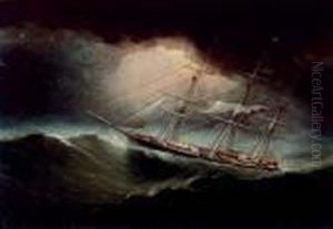 Young America Battling For Survival Through A Hurricane by James E. Buttersworth