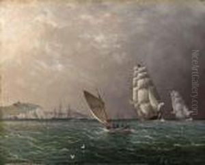 An American Merchantman Signalling For A Pilot In The Channel Off Dover by James E. Buttersworth