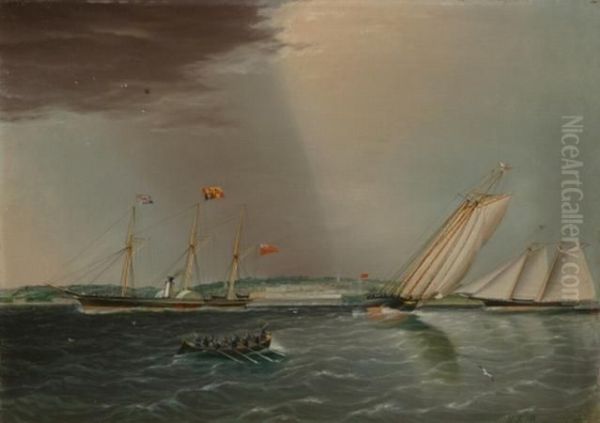 Untitled View Of Match Race Between Schooner Yachts - view 1