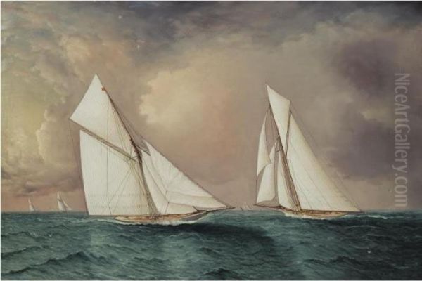 Vigilant And Valkyrie Ii In The 1893 America's Cup Race - view 1