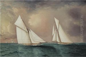 Vigilant And Valkyrie Ii In The 1893 America's Cup Race by James E. Buttersworth