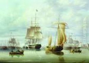 Shipping In A Port by James E. Buttersworth