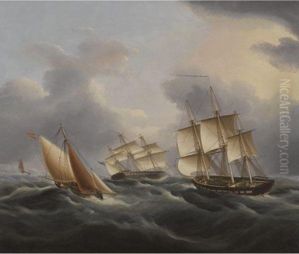 British Men Of War Off Dover - view 1