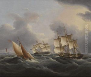 British Men Of War Off Dover by Thomas Buttersworth