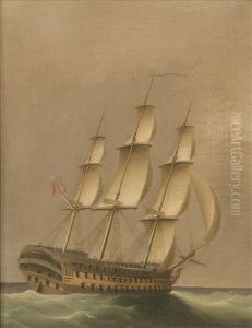 Athree-deck Ship-of-the-line In Full Sail by Thomas Buttersworth