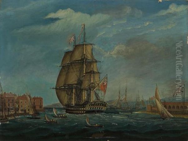 Navire Anglais Dans Un Port - view 1