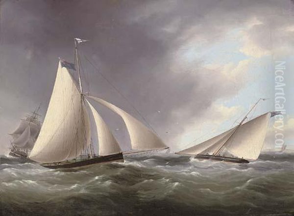 Cutters Racing In The Channel Off The Seven Sisters - view 1