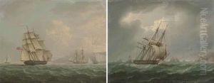 Warships In The Channel by Thomas Buttersworth