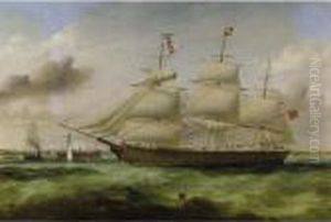 Clipper Ship In A Harbor Clipper Ship In A Harbor