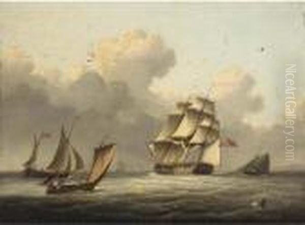 An Outward-bound Frigate Running Down The Channel - view 1