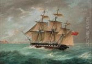 A British Frigate Approaching Port by Thomas Buttersworth