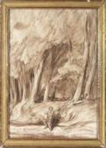 Le Joueur De Flute A Lariccia by Nicolas Louis Cabat