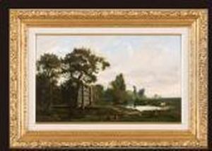 Ferme En Normandie by Nicolas Louis Cabat