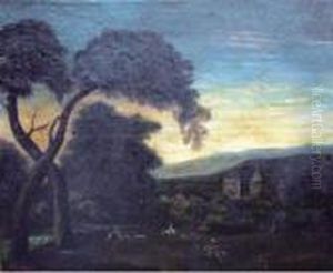 Le Passage Du Pont. by Nicolas Louis Cabat