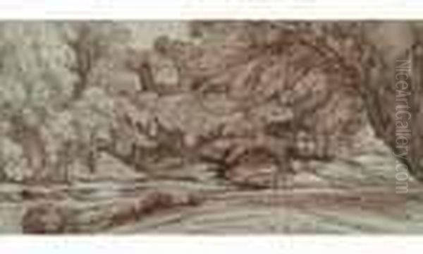 L'ariccia, La Fontaine, 14 Aout 1839 - view 1