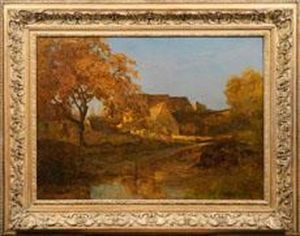 Grose Herbstlandschaft Mit Gehoft by Louis Alexandre Cabie