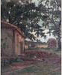 Cabie -. "cour De Ferme" by Louis Alexandre Cabie