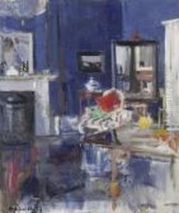 Blue Studio Interior - George Street by Francis Campbell Boileau Cadell