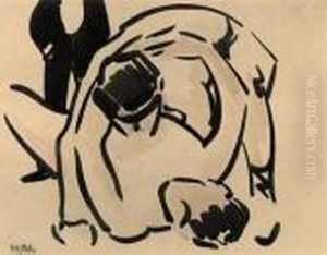 The Wrestlers by Francis Campbell Boileau Cadell