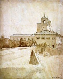 View of the Villa Medici by Jean Auguste Dominique Ingres