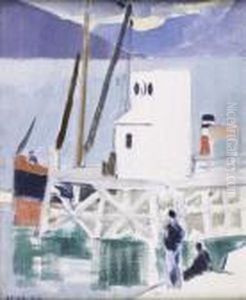 The Pier At Cove, Loch Long by Francis Campbell Boileau Cadell