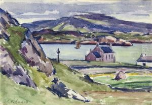 Figure And Kirk, Iona by Francis Campbell Boileau Cadell