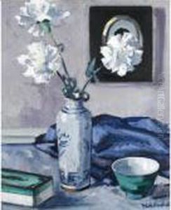 Carnations (recto); Wooded Landscape (verso) by Francis Campbell Boileau Cadell