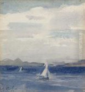 Yachts At Sea, Iona by Francis Campbell Boileau Cadell