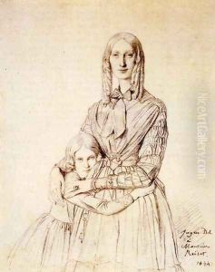 Madame Frederic Reiset, born Augustine Modest Hortense Reiset, and her daughter, Theres Hortense Marie