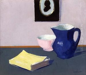 Blue Jug And Silhouette by Francis Campbell Boileau Cadell