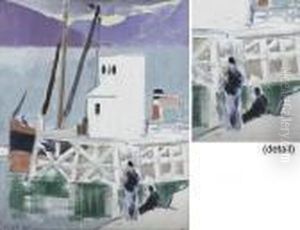 The Pier At Cove, Loch Long by Francis Campbell Boileau Cadell