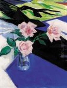 Still Life, Roses In A Vase by Francis Campbell Boileau Cadell