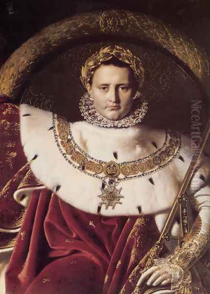 Napoleon I on His Imperial Throne (Detail) by Jean Auguste Dominique Ingres