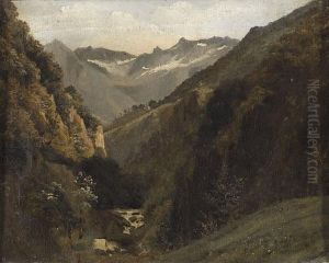 Vallee De Montagne by Alexandre Calame