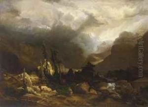 L'eboulement by Alexandre Calame
